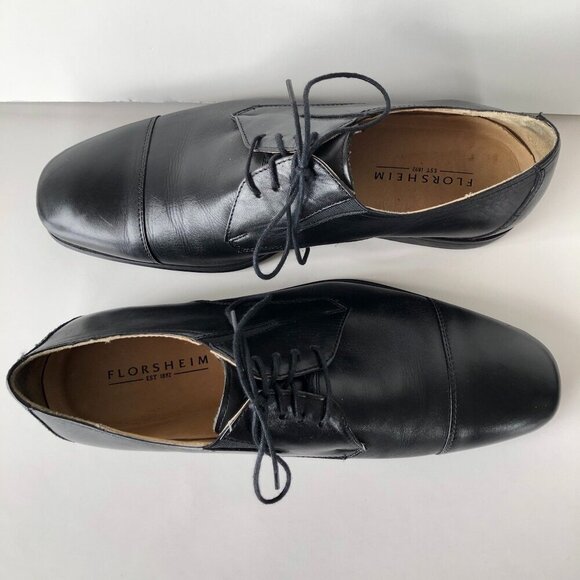 FLORSHEIM Men's Leather Cap Toe Dress Shoe Lace Up Oxford Cushion Footbed 10.5 D - Picture 7 of 16